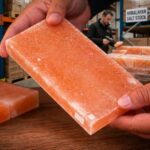 natural pink Himalayan salt tile 8x4x1 spa use