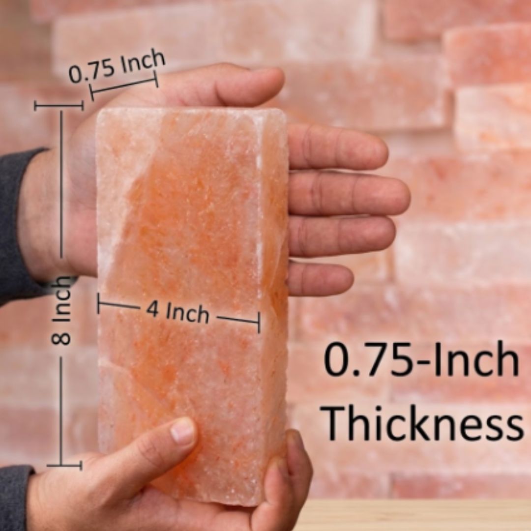 Himalayan pink salt tile 8x4x0.75 wall installation