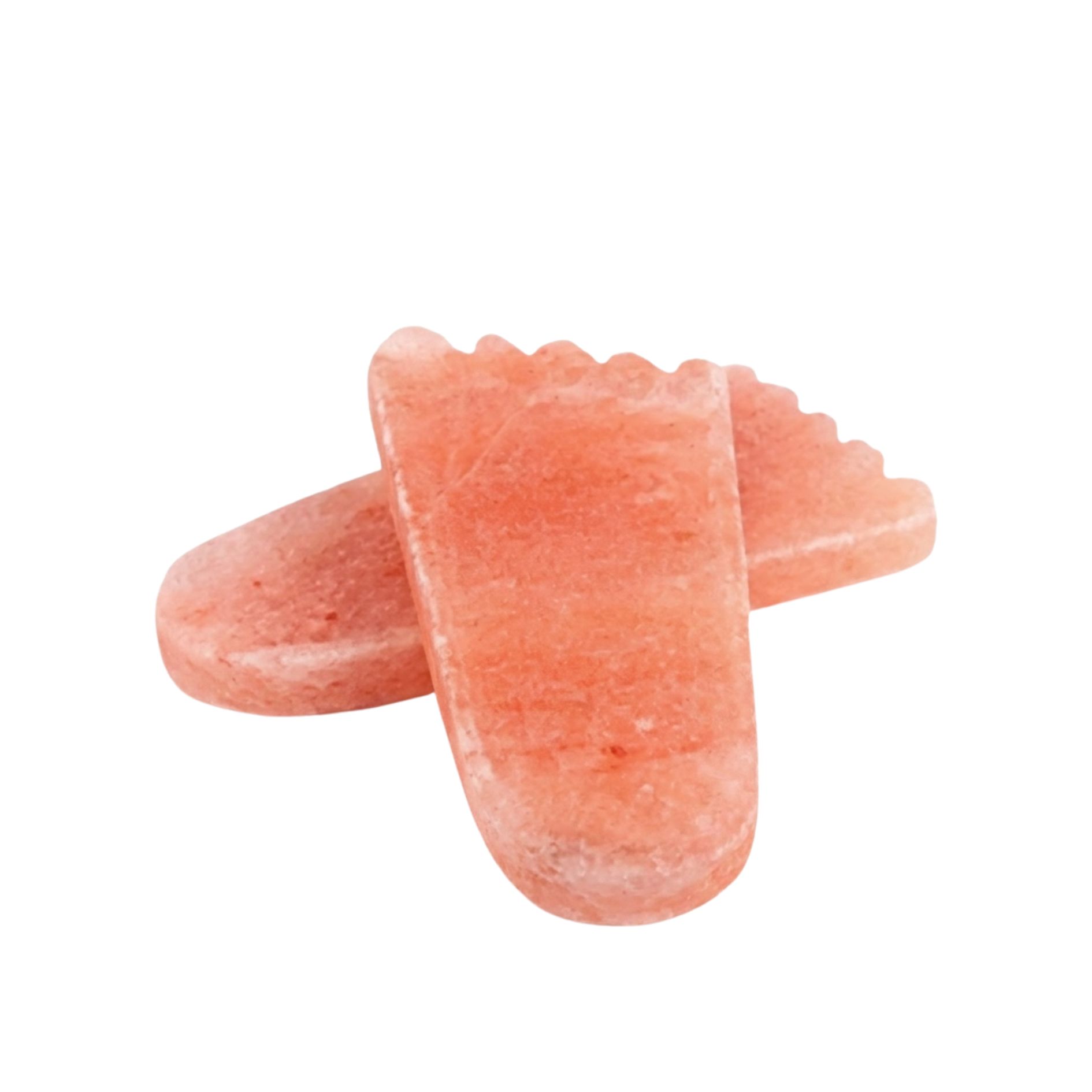 Feet-shaped Himalayan salt detox plate used for foot therapy in spa and home wellness settings