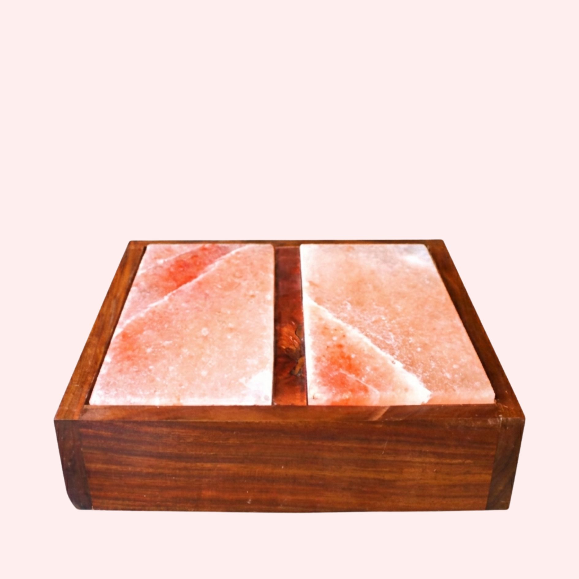 Himalayan Salt Feet Detox Set with Wooden Case Natural Spa Foot Therapy Kit